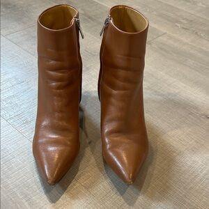 Marc Fisher Brown Leather Pointed Toe Ankle Boots